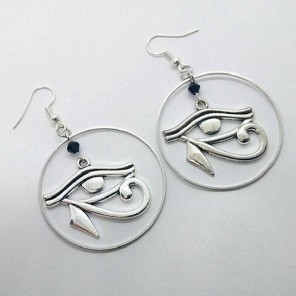 Hoop Egyptian eye of horus hoop earrings - Picture 1 of 1